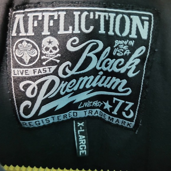 Affliction Black Premium Shirt Men's Size XL Black Embroidery Button Long Sleeve - Picture 3 of 11